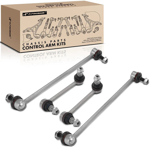 Upgrade Your Ride With A Set Of 4 Front And Rear Sway Bar End Links Stabilizer Kit For Honda Pilot 2016 To 2022 Passport 2019 To 2025 And Acura MDX 2014 To 2020 Replacement Easy Install For Tight Handling shown in packaging and layout