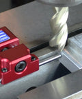 Premium Industrial Milling Vise Jaw Stop With Hardcore Hardened Work Pin showing side adjustment on CNC milling machine