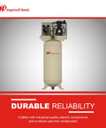 Heavy Duty 3 Hp Single Stage Air Compressor With 60 Gallon Vertical Tank crafted from cast iron pump, showing the air tank and components.