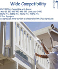 Airless paint sprayer in use painting a white wooden balcony railing.