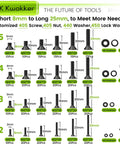 Pro Grade 1700Pcs Metric Screw And Nut Kit With Washers And Hex Keys Black 10.9 Alloy Steel 8-25mm, includes M2 M3 M4 M5 sizes