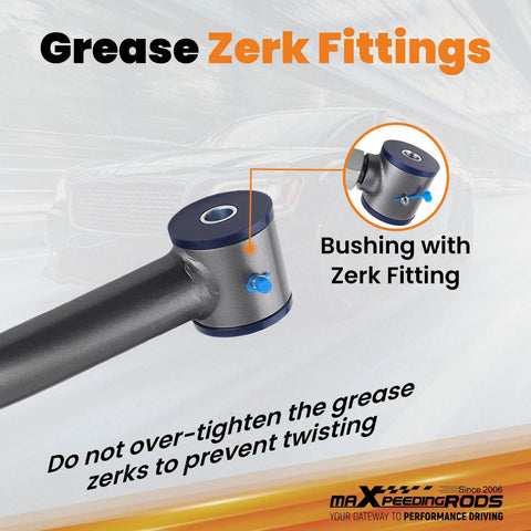 Adjustable Front Or Rear Lower Control Arm For Jeep Wrangler TJ Cherokee XJ Grand Cherokee ZJ Length 15.2-17.9 In Fits Stock To 4 In Lift Premium Steel Construction Direct Bolt On Upgrade Improved Alignment Off Road Ready grease zerk fitting bushing