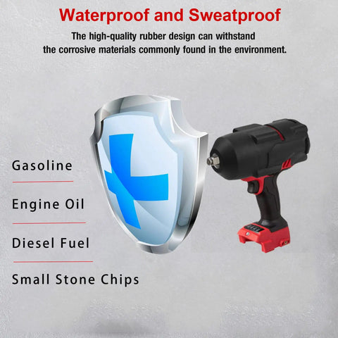 Rugged Protective Boot For M18 FUEL One Half High Torque Impact Wrench 2767-20 And ONEKEY 2863-20 with shield illustration
