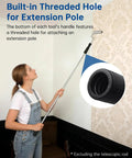 Person using extension pole with threaded hole on wall with Fiberglass Roller Tools Kit 4 Pcs Bubble Paddle Roller Set For Resin Laminating