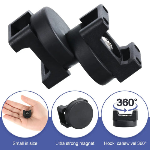 Magnetic Zip Tie Mounts Kit 250 Pieces With Heavy Duty Nylon Cable Ties and Magnetic Bases showing swivel hook feature