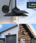 Gooseneck Solar Wall Light With Motion Sensor And 3 Lighting Modes, IP65 Waterproof Outdoor Barn Porch Farmhouse Decor in rain