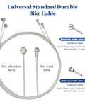 Universal standard durable bike cable for MTB and road bikes, shown with cylindrical and mushroom brake wire cores.