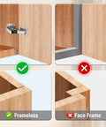 4 Pack Soft Close Cabinet Hinges Surface Mount Hidden Hinges For Frameless Cabinet Doors No Pre Drilled Easy To Install