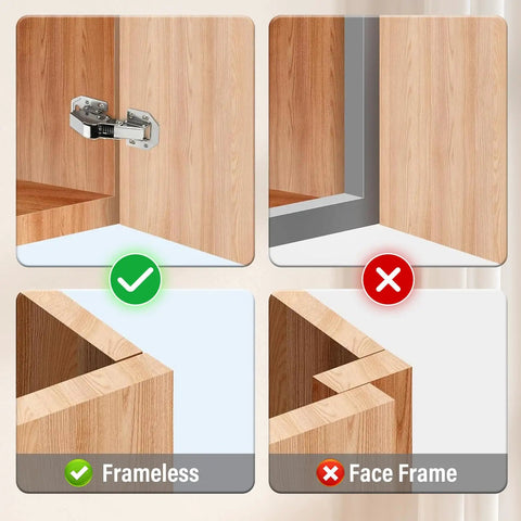 4 Pack Soft Close Cabinet Hinges Surface Mount Hidden Hinges For Frameless Cabinet Doors No Pre Drilled Easy To Install