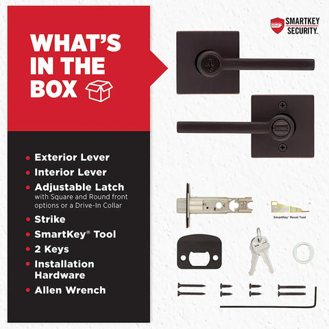 Halifax Entry Door Handle With Lock And Key For Front Entrance And Bedrooms, no nonsense lock set contents displayed.