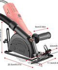 Angle Grinder Holder And Stand With 45 Degree Adjustable Mount And Shield Cover For 100 To 125Mm Grinders, size shown in cm/inches
