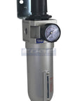 3/4 Inch NPT High Flow Air Regulator And Particulate Filter Water Trap Combo With Gauge, Manual Drain, and Wall Mount