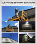 Installation of 800W Solar Street Lights Outdoor With 60000LM Motion Sensor And Remote on metal building, night illumination
