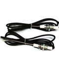 Two Pack 6.4mm Ceramic Spark Plugs With 900mm Wires, M10x1 Threaded, Flat 2.8x0.5 Terminals, And Nuts in coils