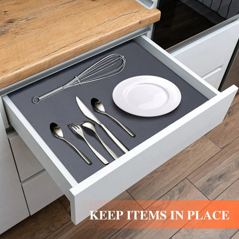 Non Adhesive Shelf Liner For Kitchen Cabinets And Drawers Features Washable Anti Slip Patterns That Keep Things Locked In Place While Leaving Zero Residue Behind Delivers A Super Slick Makeover For Your Daily Storage Needs