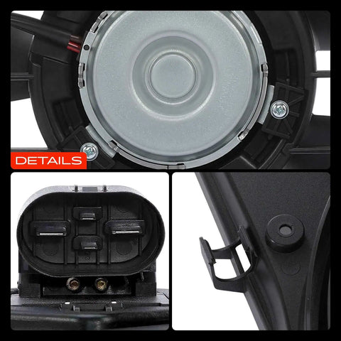 Ready To Roll Heavy Duty Engine Radiator Cooling Fan Assembly For Buick Verano 2012 To 2017 And Chevy Cruze 2011 To 2016 Direct Swap connector details.