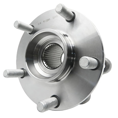 Front Wheel Hub Bearing Assembly 5 Lug Fits Nissan Altima 2007-2018, Maxima 2009-2021, silver metal 4-bolt hub