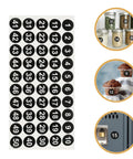 Five Sheets Round Waterproof Number Labels 1 To 50 Self Adhesive Identification Stickers For Office Filing Toolbox And Lockers Clear Labeling Easy Peel Durable PVC Tags For Quick Item Organization, round number sheet