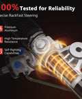 Hydraulic Power Steering Rack And Pinion Assembly For 1999 To 2006 Chevy Silverado 1500 And GMC Sierra 1500 With Outer Tie Rod Ends Left Hand Drive Only RWD Replaces Worn Or Leaking Units And Delivers Smooth Responsive Steering. Close-up view showing premium aluminum and heat resistance features.