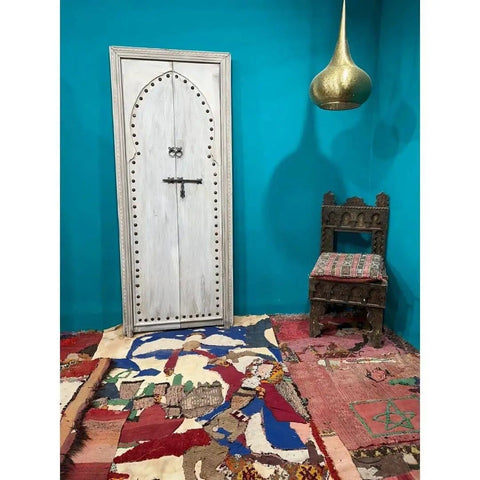 Hand Carved White Barn Door For Interior Use Rustic Solid Wood Door In Custom Sizes For Sliding Or Hinged Mounts Double