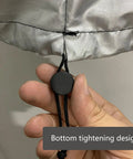 Hella Weatherproof EV Charger Station Protector Box showing bottom tightening design for secure fit, crafted from heavy duty oxford cloth.