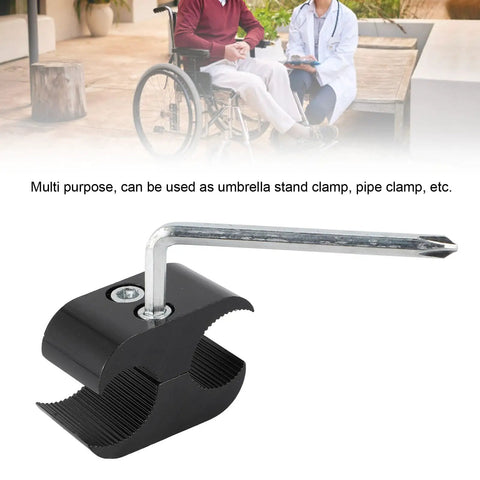 Alloy Wheelchair Pipe Clamp Multi Use Umbrella Stand Footrest Mount And Accessories Adjustable Clamp With Wrench
