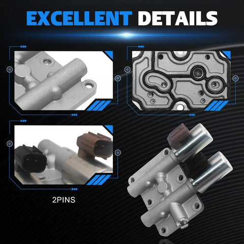 Civic 1.7L Transmission Dual Linear Shift Solenoid Replacement For Honda 2001 To 2005 With Plug And Play Fit And Easy Install 28250PLX305 28250-PLX-305 TCS247 2N1338 Reliable Smooth Shifts, 2-pin metal unit