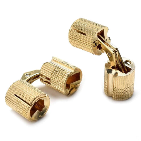 Copper Barrel Concealed Cabinet Hinges Sleek Hidden Brass Door Hinge, 180 Degree Adjustable, 16mm Mount