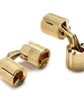 Durable Copper Barrel Concealed Hinges Set For Cabinets And Furniture 12mm 180 Degree Hidden Brass Hinge With Adjustable Screws