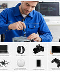 Technician using 115 In 1 Precision Screwdriver Set With Magnetic Bits And Non Slip Handle Pro Quality Repair Kit For Electronics Phones Laptops And Watches Includes Organized Storage Case The Ultimate Gift For Do It Yourself Gearheads on computer repair