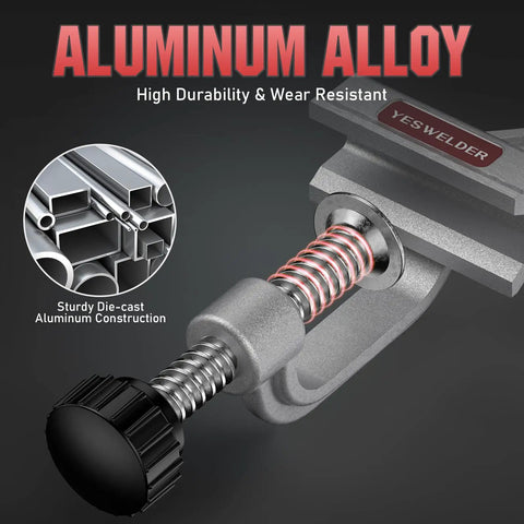 Close-up of 10 To 180 Degree Adjustable Tube Clamp With Swing Jaw Aluminum Alloy Right Angle Corner Clamp for welding projects.