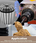 ER32 Spring Collet Set in use for milling with CNC machine, 18-Piece Beefy Aluminum Box, 3/32 to 3/4 Inch Shanks shown, hardened alloy steel