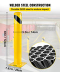 Tough As Nails 48 Inch Steel Safety Bollard Post In Bright Yellow Finish, 5.5" Diameter, for parking lot traffic control.