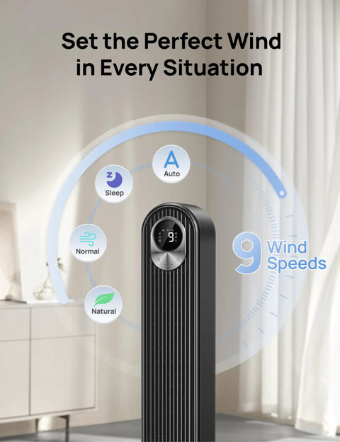 Smart WiFi Bladeless Tower Fan For Bedroom And Living Room And Home Office Floor Standing Oscillating Quiet Cooler With Fast Airflow Beat The Summer Grind And Keep Your Space Ice Cold All Night Long