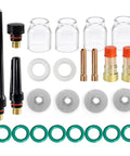 25 Piece TIG Stubby Gas Lens Nozzle Kit For WP 17 18 26 Welding Torch 3 32 Inch Tips Accessories Pack