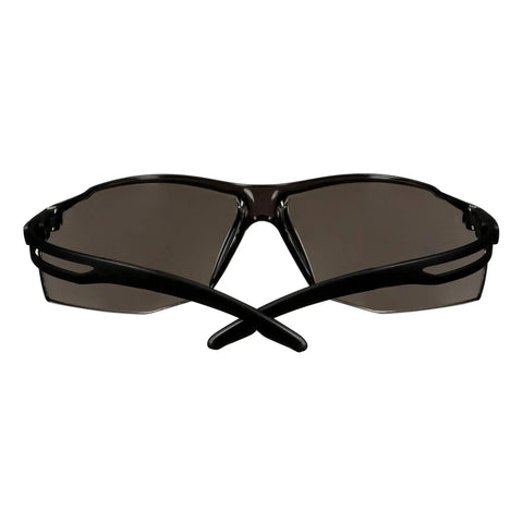 Built Tough Black Safety Glasses With Grey Scratch Resistant Lenses deliver zero fog hassle with comfortable curved temples.