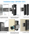 Anti Theft Doorbell Mount For Eufy E340 Video Doorbell Camera installation steps showing bracket and anti-theft plate setup