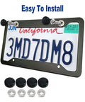 Matte Black Aluminum License Plate Frames 2 Pack Heavy Duty Car Tag Covers For Front And Rear 4 Hole Rust Proof Universal Holder
