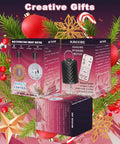Packaging of disco ball motor with remote for 6 to 20 inch mirror balls, 12 lbs capacity, adjustable 1 to 30 RPM, festive backdrop