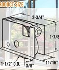 Diagram of Two Pack Sliding Patio Door Rollers Replacement Kit dimensions, featuring 1.5-inch steel ball bearing wheels.