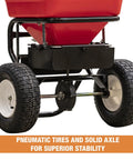 Grounds Keeper All Season Walk Behind Spreader For Seed Fertilizer And Winter Salt With 100 Lb Hopper Capacity solid axle detail