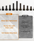 100 Pack M3 X 10mm Hex Socket Head Cap Screws, Grade 12.9 Alloy Steel Allen Bolts with Black Zinc Galvanized Finish.