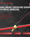 Engine Coolant Temperature Sensor With Pigtail Connector Direct Replacement For Chevy GMC Cadillac Buick Honda Pontiac Heavy Duty Build, close-up view.