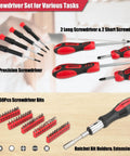 Ultimate 228-Piece Home Tool Kit Set With Screwdrivers, Wrenches, Pliers, Sockets, Saw, Knife And More, precision screwdrivers and ratchet.