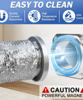 Magnetic Dryer Vent Connector Kit With 4 Inch Quick Connect Hose showing powerful magnets and easy installation features.