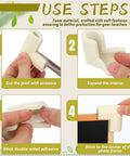 White Foam Corner Protectors 12-Piece U-Shaped Edge Guards for Furniture and Photo Frames use steps illustration