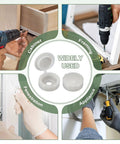 5 Mm Beige Hinged Screw Covers, Plastic Shutter Caps With Fold Snap Washer, 100 Pack showcased for cabinets and furniture use