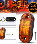 2.5 inch amber LED trailer lights for 20 Pack Two Point Five Inch LED Trailer Lights Kit With Screws Front Rear Side Marker Indicators