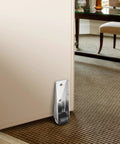 Swivel Gate Caster Wheels With TPE Rubber for furniture mobility on carpet, installed on door, 1.6 inch silver black, quiet rolling