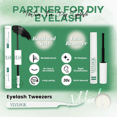 Enchantress Lash Clusters Kit For DIY Lash Extensions, Waterproof And Long-Lasting, tools and instructions displayed